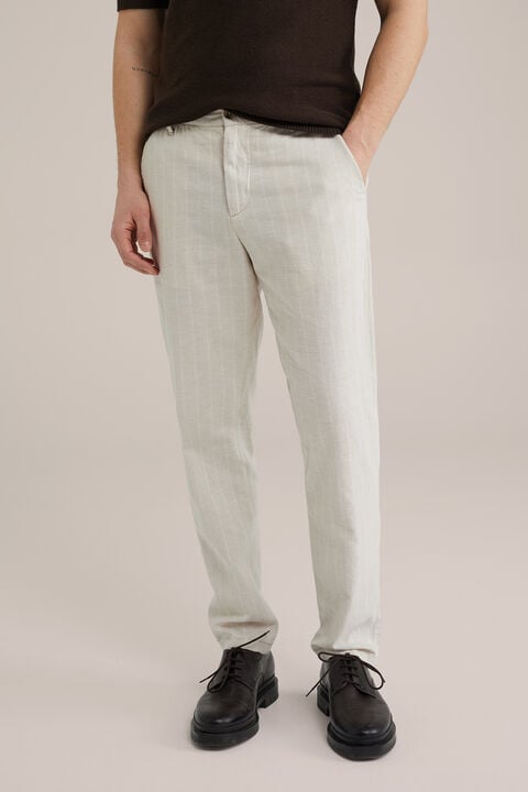 we fashion Tapered broek van linnenmix Beige