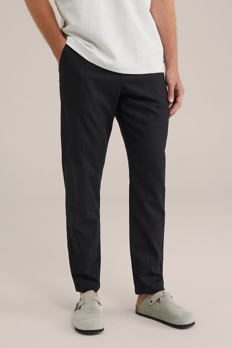 We Fashion Tapered Broek Van Linnenmix Zwart