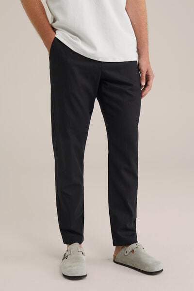 We Fashion Tapered Broek Van Linnenmix Zwart