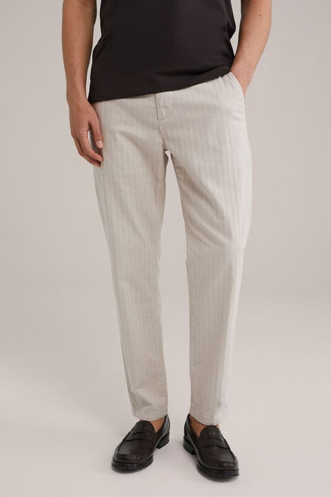 we fashion Tapered chino met structuur Beige