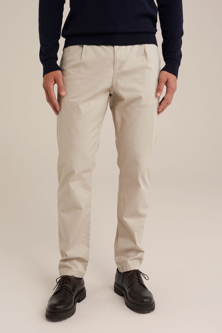 We Fashion Tapered Fit Chino Met Stretch Beige