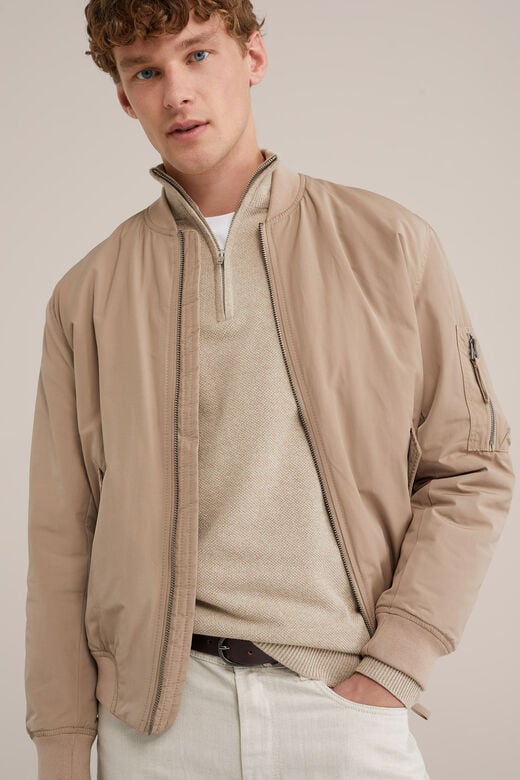 We Fashion Trui Met Rits Beige