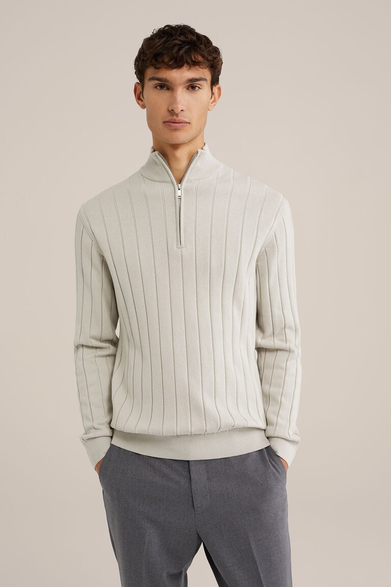 We Fashion Trui Met Rits Beige