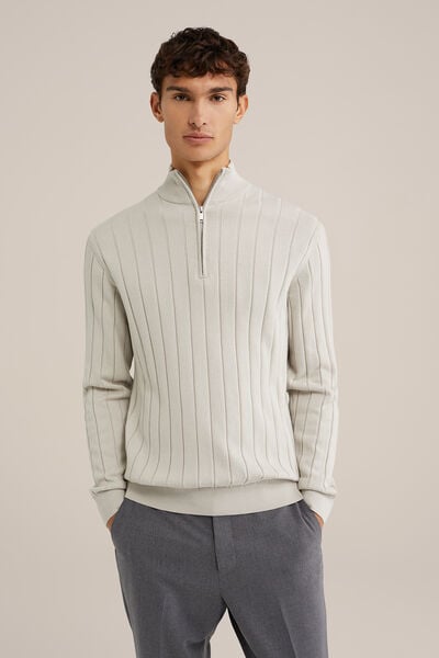 We Fashion Trui Met Rits Beige