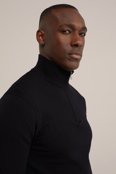 We Fashion Trui Met Rits Zwart