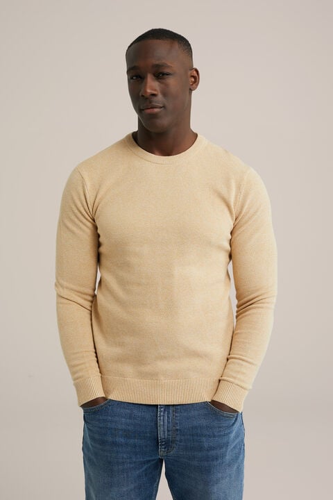 we fashion trui met structuur Ecru