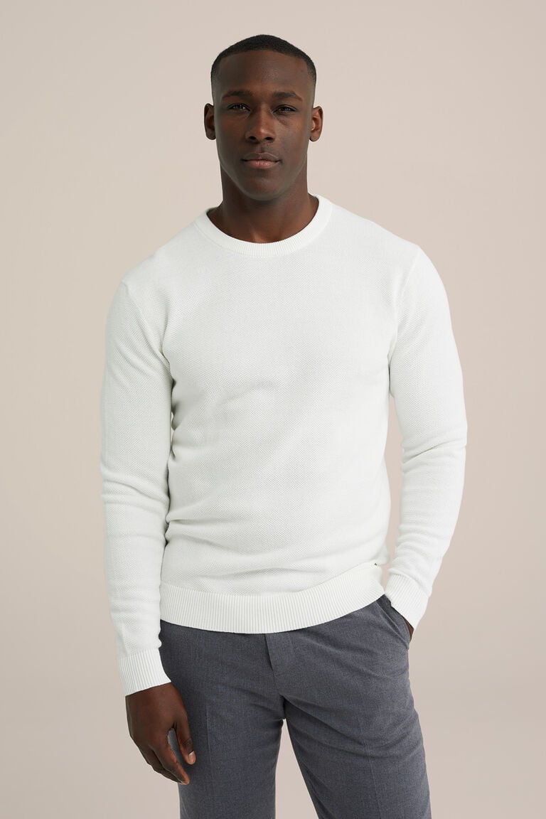 We Fashion Trui Met Structuur Gebroken Wit
