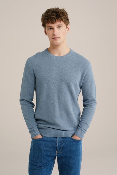 we fashion trui met structuur Lichtblauw