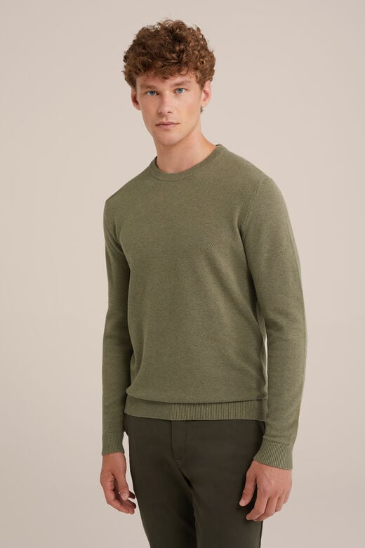 We Fashion Trui Met Structuur Mosgroen