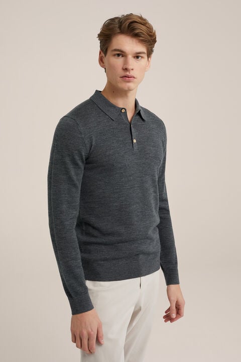 we fashion trui van merinowol Donkergrijs