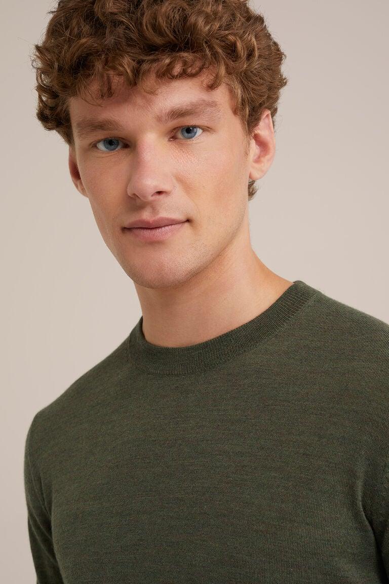 We Fashion Trui Van Merinowol Legergroen