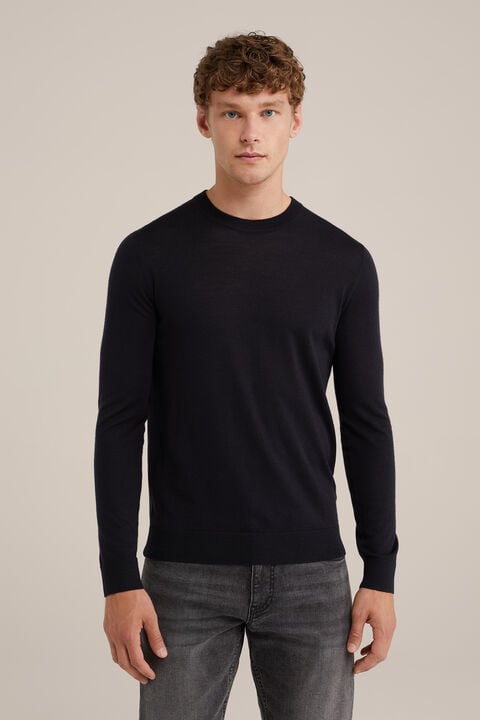 we fashion trui van merinowol Zwart