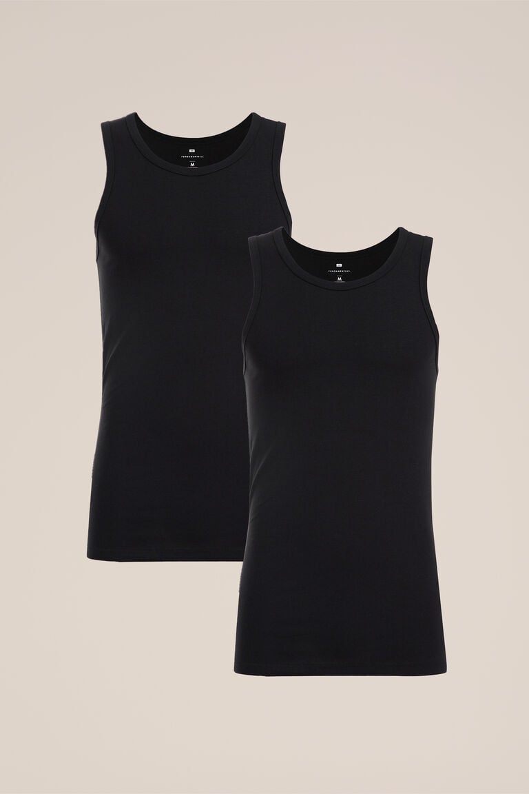 We Fashion Underwear Singlet 2-pack Zwart