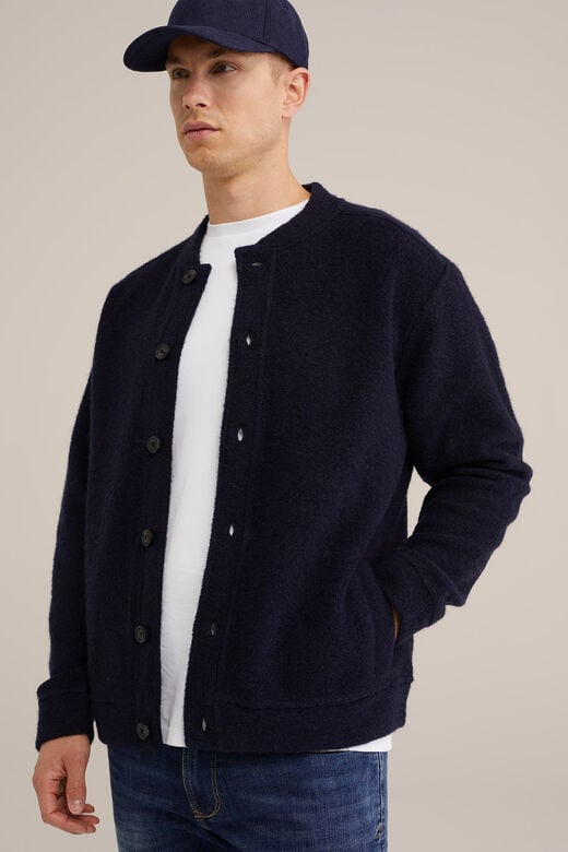 We Fashion Vest Van Wolmix Donkerblauw