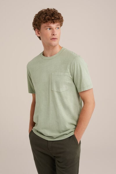 We Fashion Vintagelook T-shirt Lichtgroen