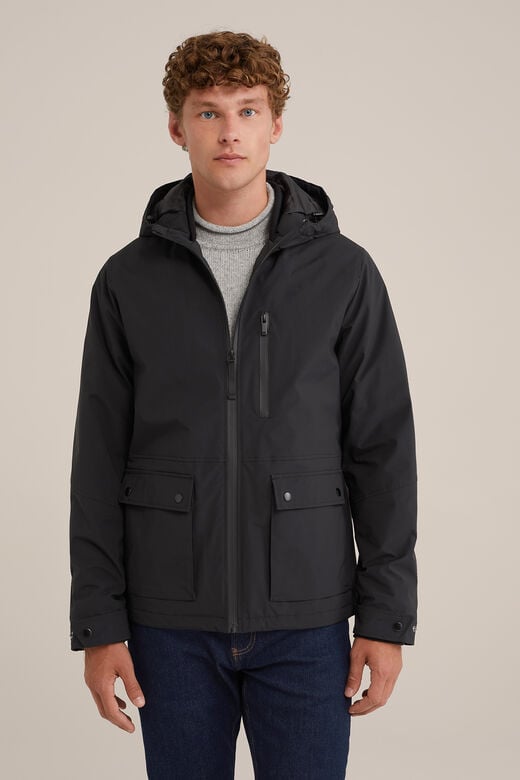 We Fashion Waterafstotend Jack Met Capuchon Zwart