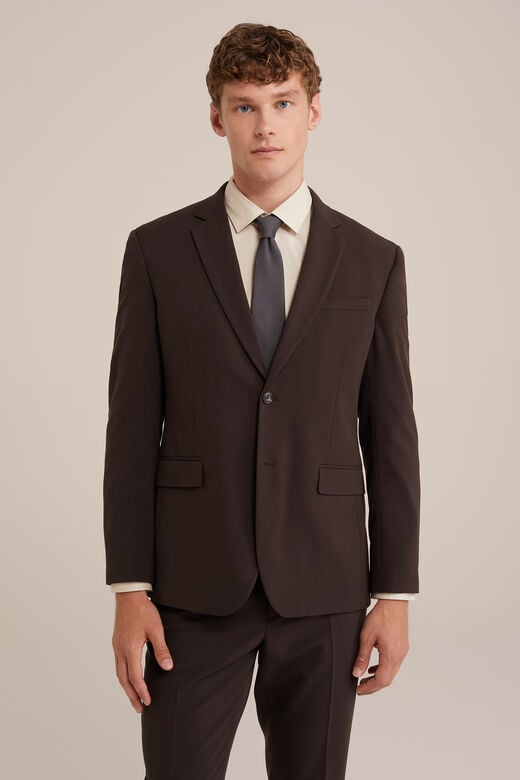 We Fashion Zijdemix Stropdas Met Structuur Bruin