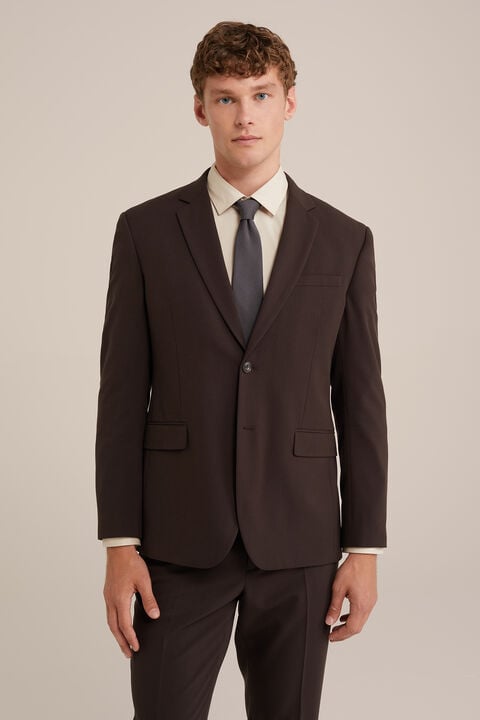 we fashion zijdemix stropdas met structuur Bruin