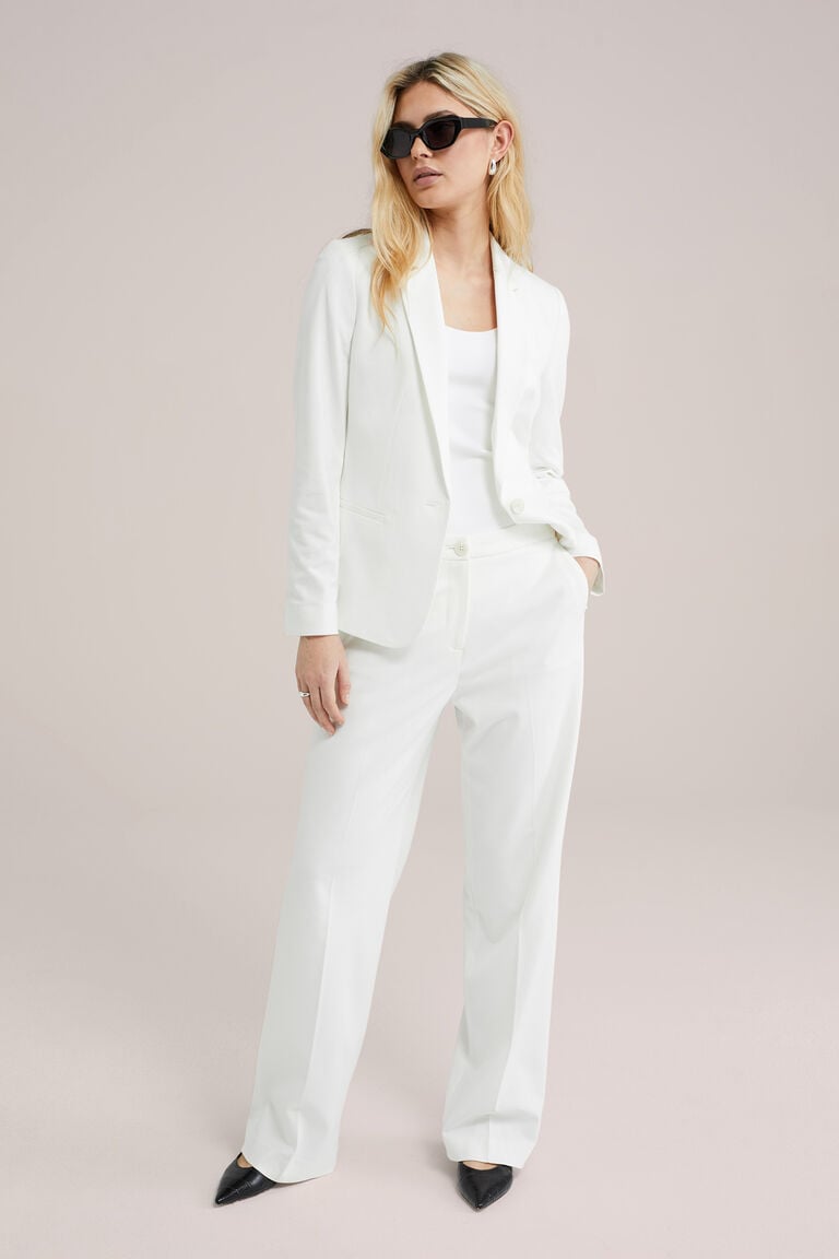 We Fashion Wide Leg Jersey Pantalon Met Stretch Wit