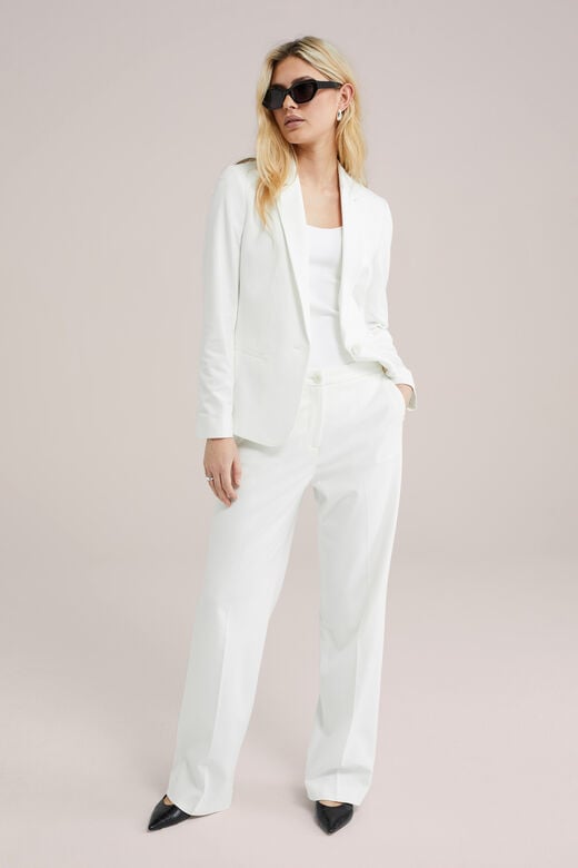 We Fashion Wide Leg Jersey Pantalon Met Stretch Wit