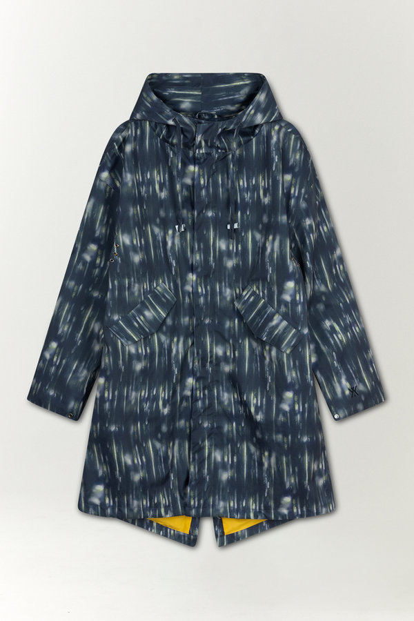 Welter Shelter HOODED PARKA FISHTALE PRINT SS'24 NAVY