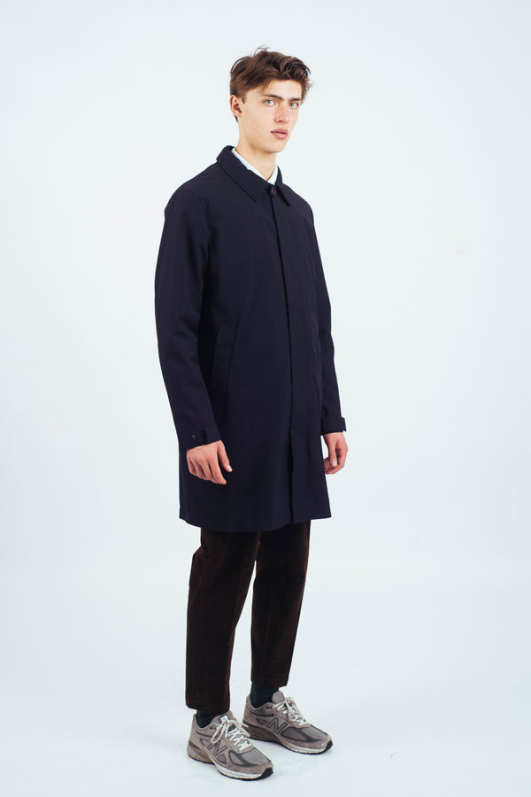 welter shelter Long Dong gabardine navy with removable vest