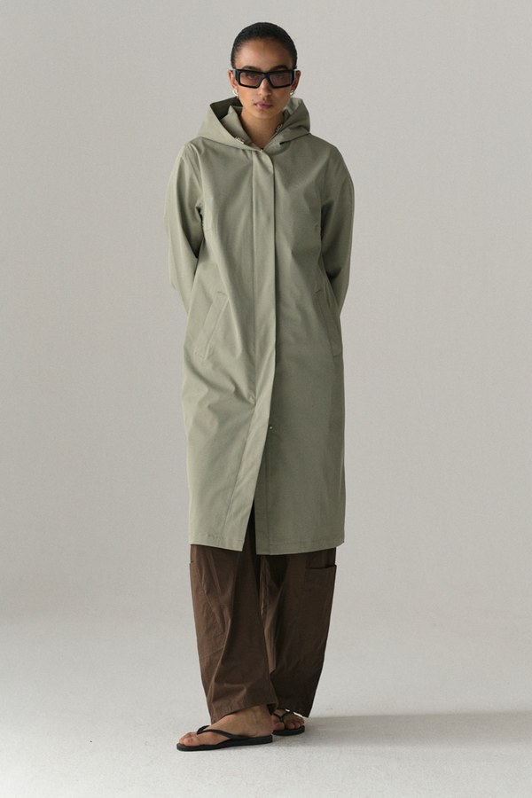 welter shelter NOT SO LONG TUBE STRETCH TWILL SS25 LIGHT GREY ARMY