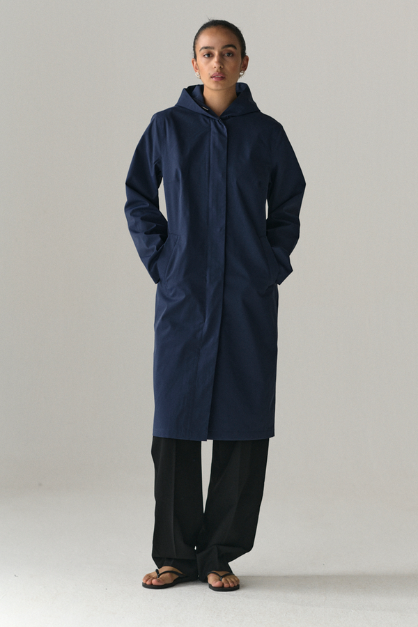 welter shelter NOT SO LONG TUBE STRETCH TWILL SS25 NAVY