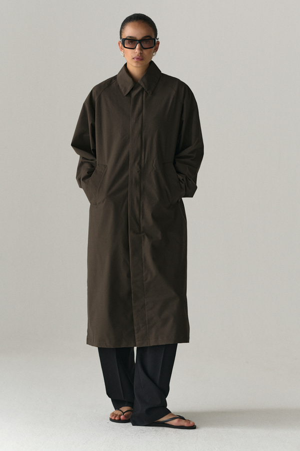 welter shelter LONG COACH GN SS25 CHOCOLATE WOMENS