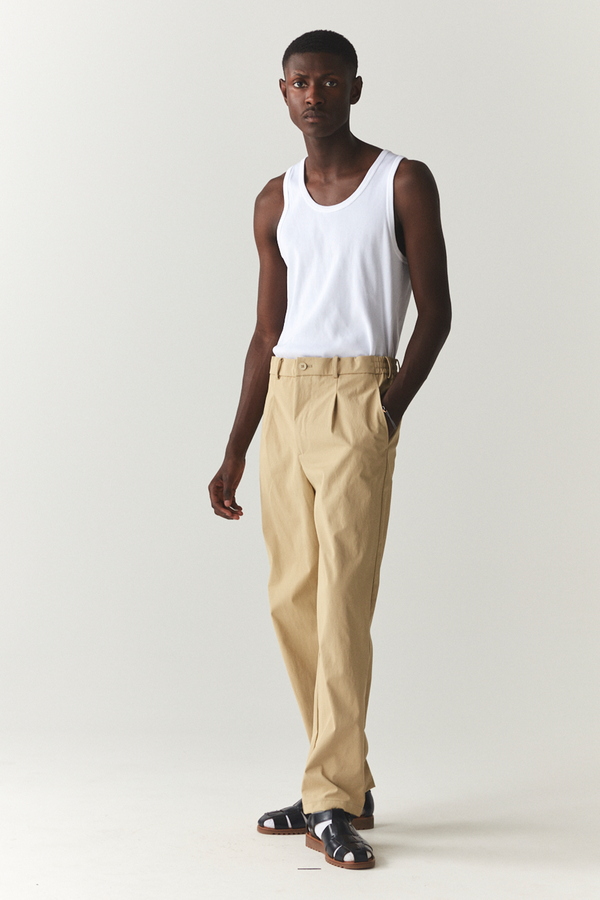 welter shelter PLEATED WETPANT SS'24 ALMOND