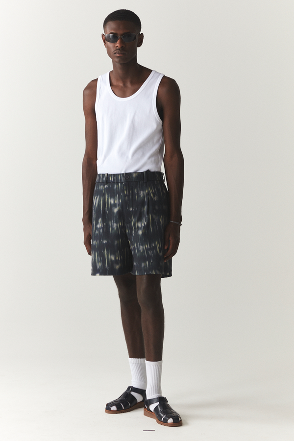 welter shelter SHORTS PLEATED PRINTED SS'24 NAVY