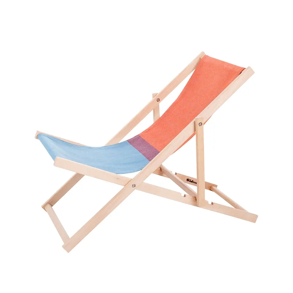 weltevree BEACH CHAIR Moderne opvouwbare strandstoel van beukenhout en organisch katoen
