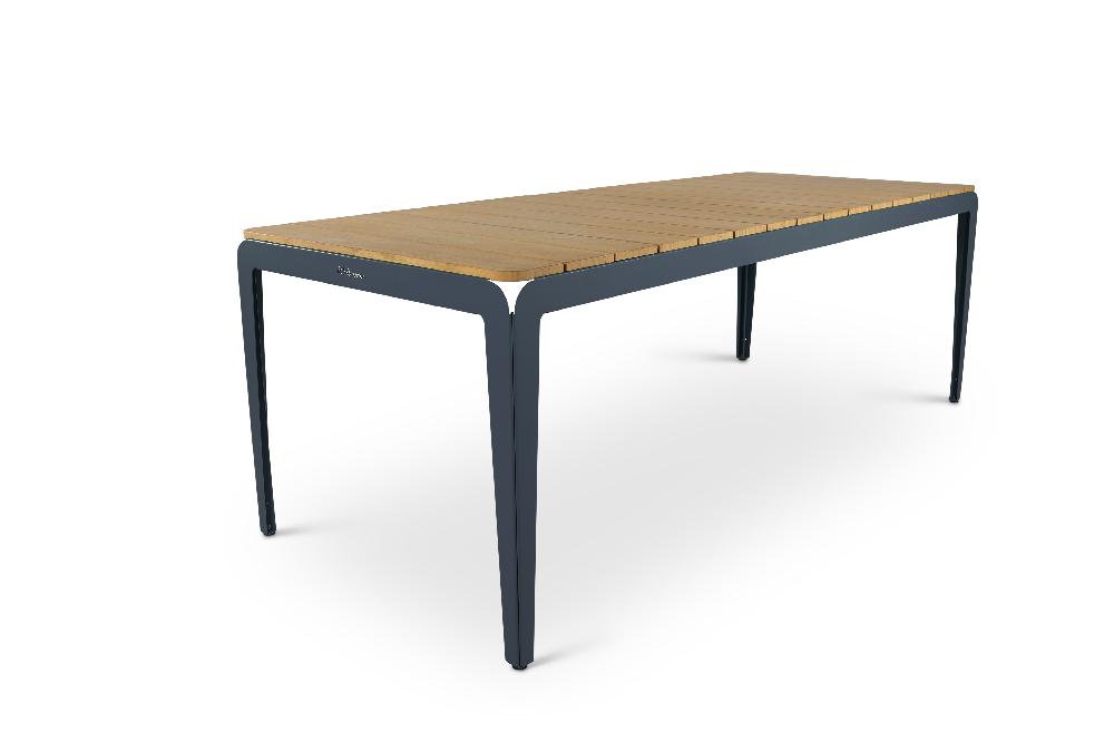 weltevree BENDED TABLE WOOD Stalen tuintafel met bamboe tafelblad (thermisch behandeld)