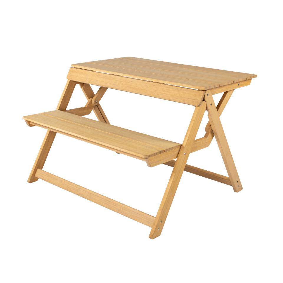 weltevree FOLDING PICNIC TABLE Opvouwbare picknicktafel of bank met rugleuning van thermisch behandeld bamboe weltevree FOLDING PICNIC TABLE Opvouwbare picknicktafel of bank met rugleuning van thermisch behandeld bamboe