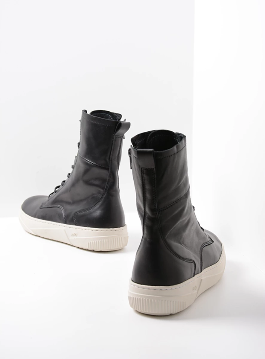 Wolky Check Leren Veterlaars Met Gymp Zool