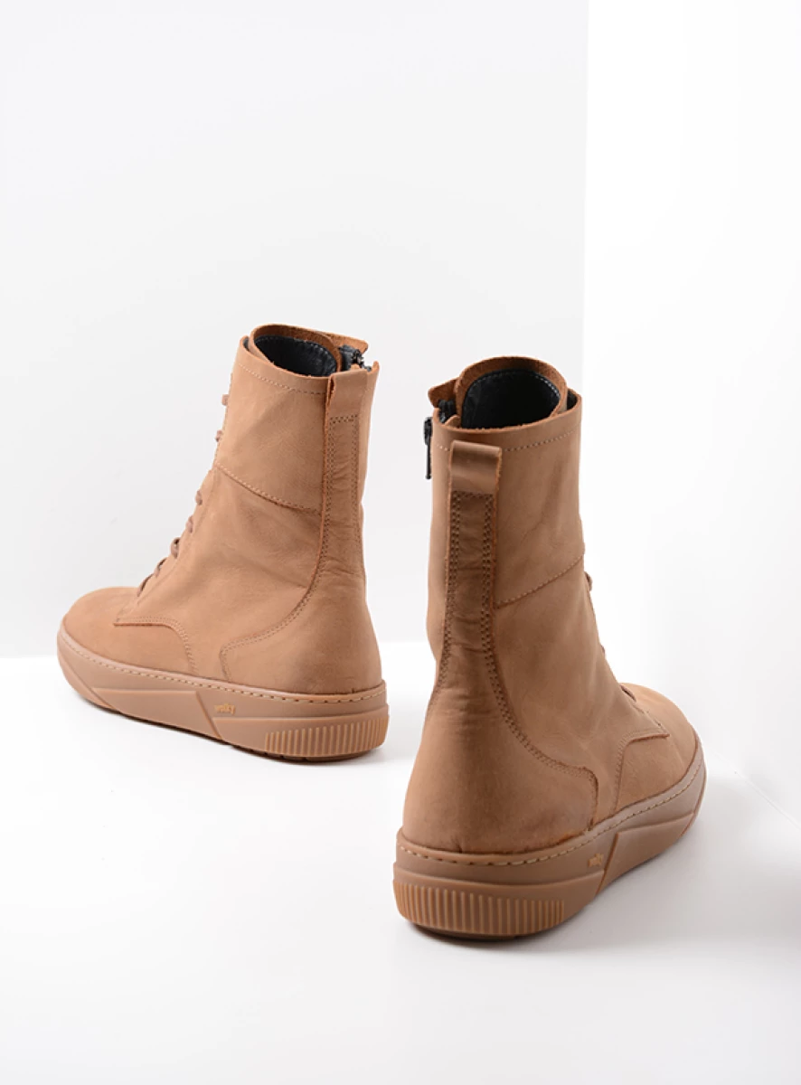 Wolky Check Leren Veterlaars Met Gymp Zool