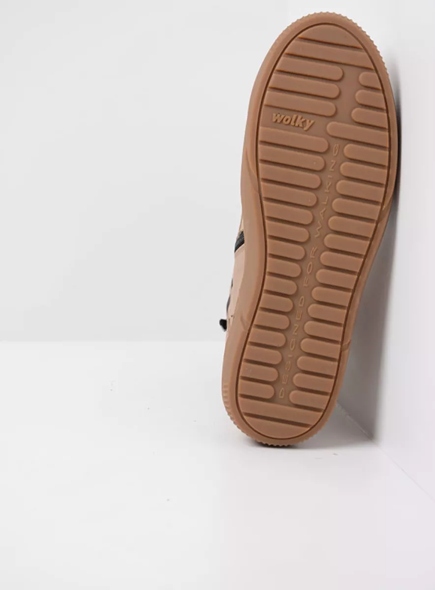 Wolky Check Leren Veterlaars Met Gymp Zool