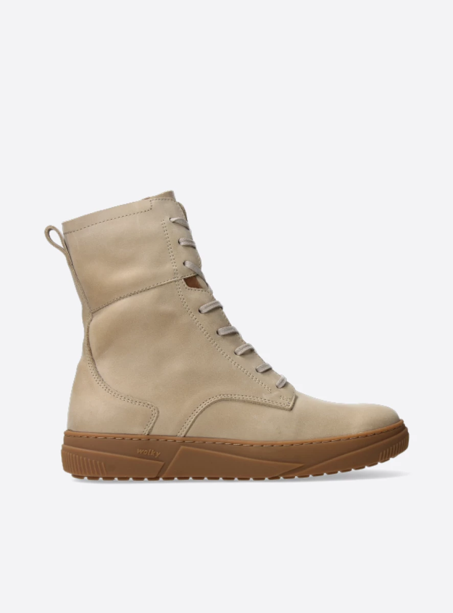 wolky Check Leren veterlaars met gymp zool