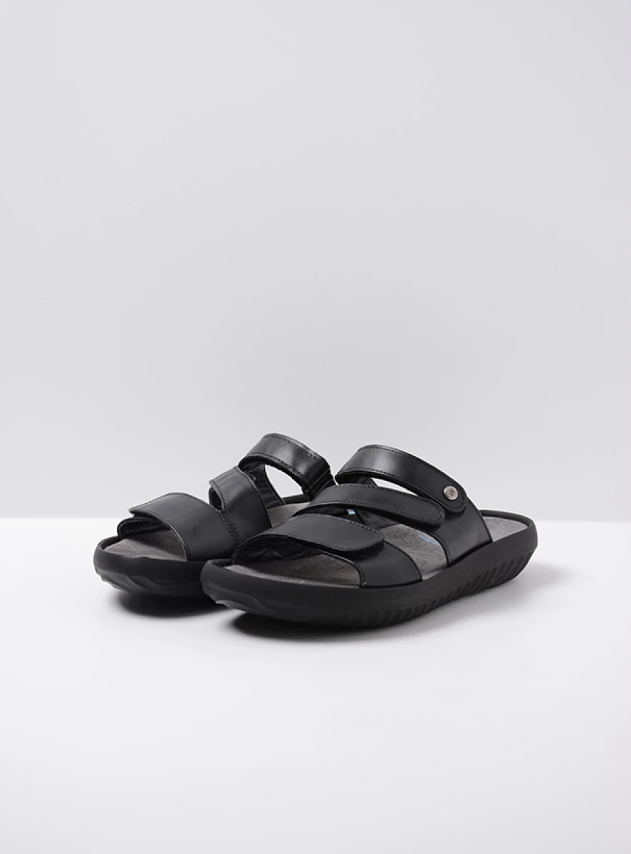 Wolky Sense Slipper Met Leer En Kurk