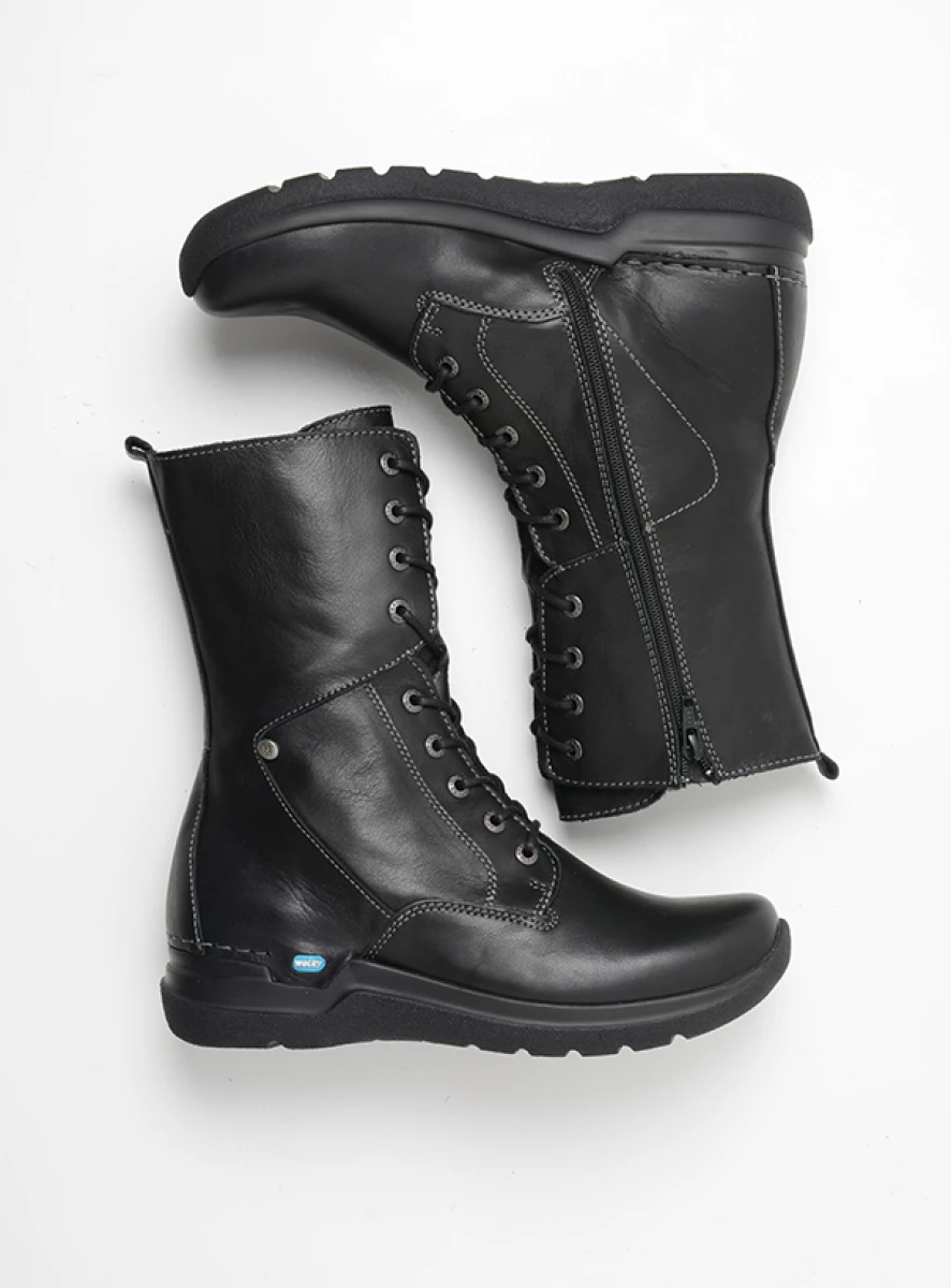 Wolky Zigzag Halfhoge Veterlaars Met Rits