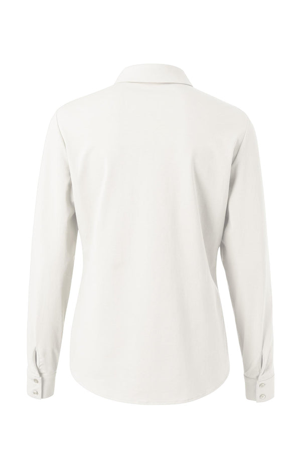Yaya Basic Getailleerde Blouse Met Blinde Knoopsluiting