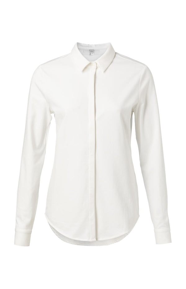 yaya Basic getailleerde blouse met blinde knoopsluiting