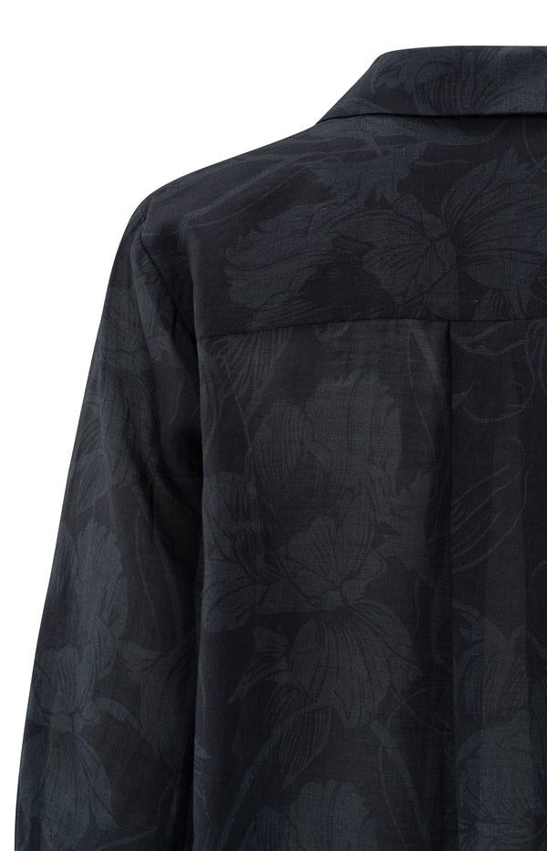 Yaya Blouse Met Print En Lange Mouwen Washed Black Dessin