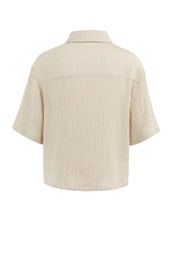Yaya Blouse Met Textuur En Korte Mouwen Summer Sand