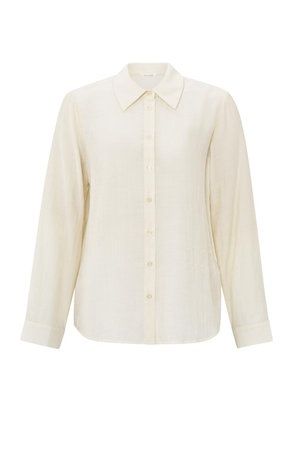 Yaya Blouse Met Textuur En Normale Pasvorm Soft Off White