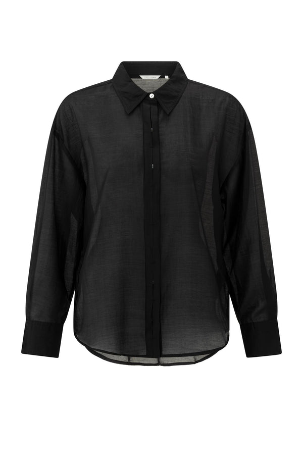 Yaya Blouse Met Verborgen Knoopsluiting En Losse Pasvorm Phantom