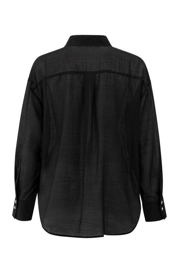 Yaya Blouse Met Verborgen Knoopsluiting En Losse Pasvorm Phantom