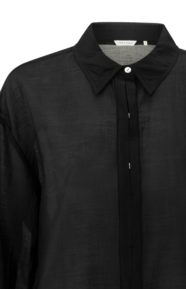 Yaya Blouse Met Verborgen Knoopsluiting En Losse Pasvorm Phantom