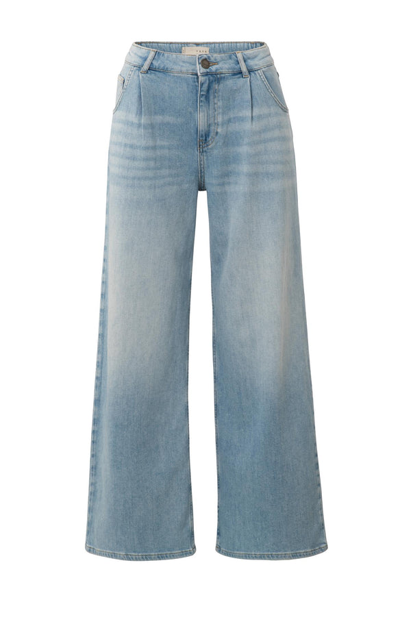 yaya Denim broek met wijde pijpen (L30) Light Blue Denim