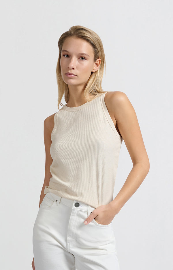 Yaya Geribd Singlet Met Aangesloten Pasvorm Nature Melange